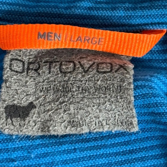 Ortovox Merino Inside Men Large Blue Hybrid Technical Full Zip Jacket Hoodless - Picture 2 of 8